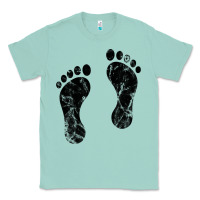 Seafoam 70's footprints   footprint Classic Tee - linhVisuals
