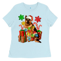 Baby Blue christmas german shepherd Ladies Tee - Artiststas