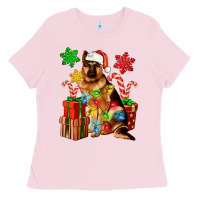 Bubblegum Pink christmas german shepherd Ladies Tee - Artiststas