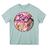 Arona pink christmas pig Heavy Core Tee - FaDigitalArtStudio