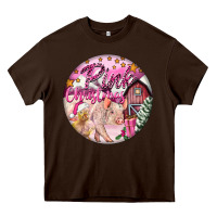 Pink Christmas Pig Heavy Core Tee | Teevron