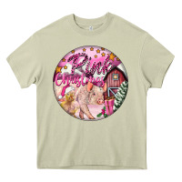 Mossy pink christmas pig Heavy Core Tee - FaDigitalArtStudio
