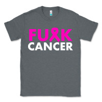 Charcoal Heather fck cancer Classic Tee - linhVisuals