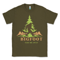 Army Green bigfoot t  shirt bigfoot take me away t  shirt Classic Tee - linhVisuals