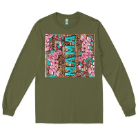 Army Green cherry blossoms mama tumbler Long Sleeve Tee - Artiststas
