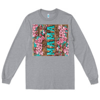 Heather Grey cherry blossoms mama tumbler Long Sleeve Tee - Artiststas