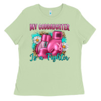 Breast Cancer My Goddaughter Is A Fighter Ladies Tee | Teevron