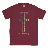 Burgundy for god and country cross american flag faith us patriotic tank top Classic Tee - linhVisuals