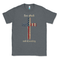 Charcoal Heather for god and country cross american flag faith us patriotic tank top Classic Tee - linhVisuals