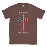 Chestnut for god and country cross american flag faith us patriotic tank top Classic Tee - linhVisuals