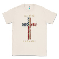 Natural for god and country cross american flag faith us patriotic tank top Classic Tee - linhVisuals
