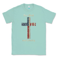 For God And Country Cross American Flag Faith Us Patriotic Tank Top Classic Tee | Teevron