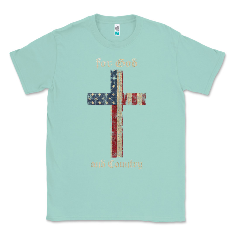 For God And Country Cross American Flag Faith Us Patriotic Tank Top Classic Tee by linhVisuals | Teevron