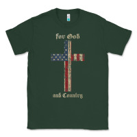Sports Green for god and country cross american flag faith us patriotic tank top Classic Tee - linhVisuals
