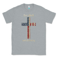 Heather Grey for god and country cross american flag faith us patriotic tank top Classic Tee - linhVisuals