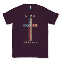 Plum for god and country cross american flag faith us patriotic tank top Classic Tee - linhVisuals