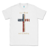 White for god and country cross american flag faith us patriotic tank top Classic Tee - linhVisuals
