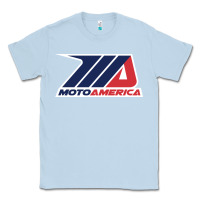 Dusty Blue moto america Classic Tee - linhVisuals