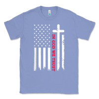 Colony Blue in god we trust with patriotic vintage american flag t shirt Classic Tee - linhVisuals