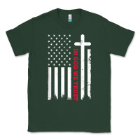 Sports Green in god we trust with patriotic vintage american flag t shirt Classic Tee - linhVisuals