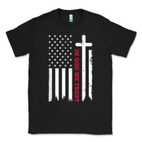 Black in god we trust with patriotic vintage american flag t shirt Classic Tee - linhVisuals