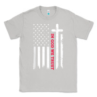 Moon Dust in god we trust with patriotic vintage american flag t shirt Classic Tee - linhVisuals