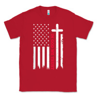 Red in god we trust with patriotic vintage american flag t shirt Classic Tee - linhVisuals