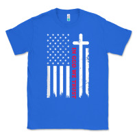 True Royal in god we trust with patriotic vintage american flag t shirt Classic Tee - linhVisuals