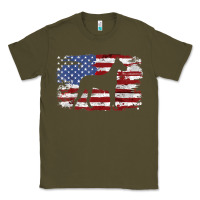 Army Green great dane vintage american flag t shirt Classic Tee - linhVisuals