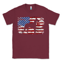 Burgundy great dane vintage american flag t shirt Classic Tee - linhVisuals