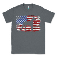 Charcoal Heather great dane vintage american flag t shirt Classic Tee - linhVisuals