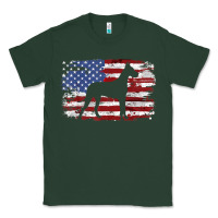 Sports Green great dane vintage american flag t shirt Classic Tee - linhVisuals