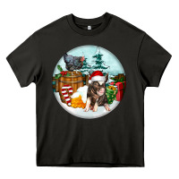 Asphalt Christmas Pig With Chicken Heavy Core Tee - FaDigitalArtStudio