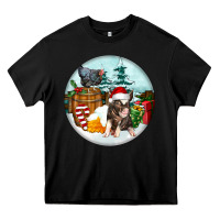 Black Christmas Pig With Chicken Heavy Core Tee - FaDigitalArtStudio
