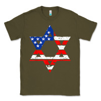 Army Green hanukah american flag star of david   jewish chanukah t shirt Classic Tee - linhVisuals