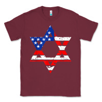Burgundy hanukah american flag star of david   jewish chanukah t shirt Classic Tee - linhVisuals