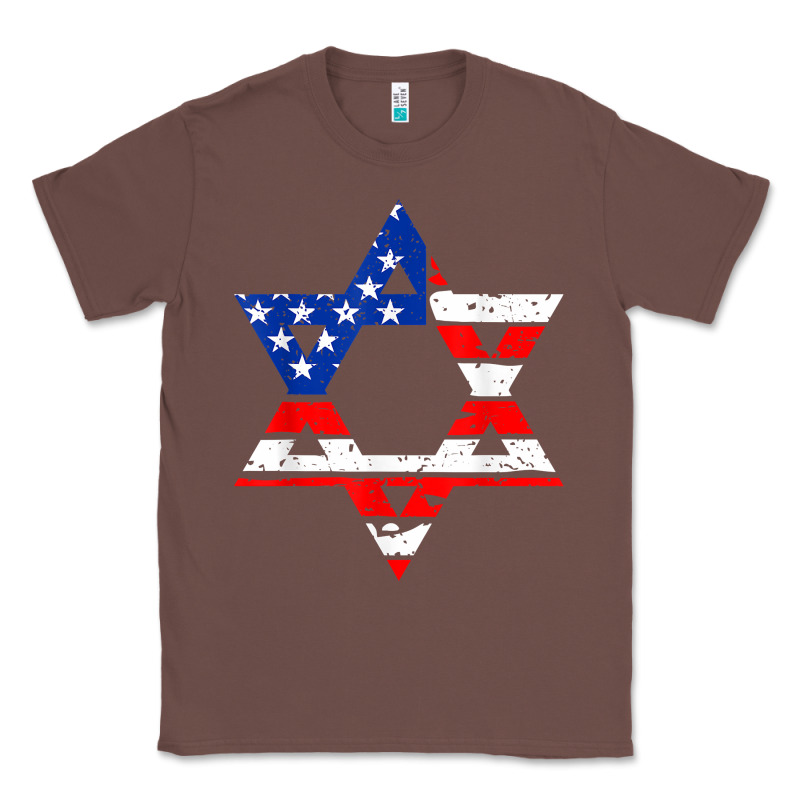 Hanukah American Flag Star Of David   Jewish Chanukah T Shirt Classic Tee by linhVisuals | Teevron