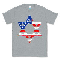 Heather Grey hanukah american flag star of david   jewish chanukah t shirt Classic Tee - linhVisuals