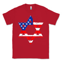 Red hanukah american flag star of david   jewish chanukah t shirt Classic Tee - linhVisuals