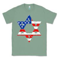 Sage hanukah american flag star of david   jewish chanukah t shirt Classic Tee - linhVisuals