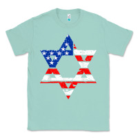 Seafoam hanukah american flag star of david   jewish chanukah t shirt Classic Tee - linhVisuals