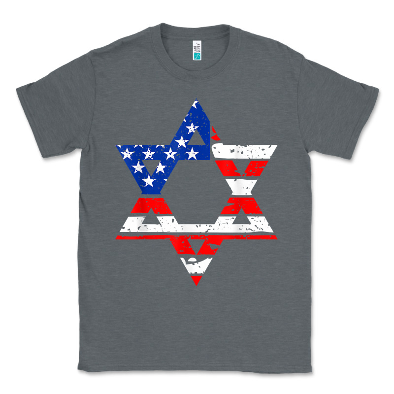 Hanukah American Flag Star Of David   Jewish Chanukah T Shirt Classic Tee by linhVisuals | Teevron
