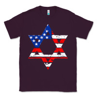 Plum hanukah american flag star of david   jewish chanukah t shirt Classic Tee - linhVisuals