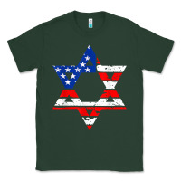 Sports Green hanukah american flag star of david   jewish chanukah t shirt Classic Tee - linhVisuals