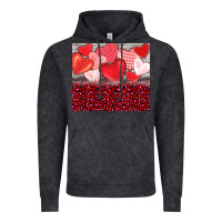 Vintage Black valentine's day red hearts red leopard Vintage Hoodie - BarkalooDesign
