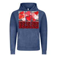 Vintage Denim valentine's day red hearts red leopard Vintage Hoodie - BarkalooDesign