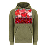 Vintage Olive valentine's day red hearts red leopard Vintage Hoodie - BarkalooDesign