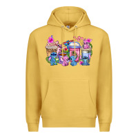 Antique Gold stitch with lilo coffee cups Premium Hoodie - AdoDesignShop