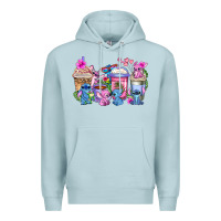 Blue Mist stitch with lilo coffee cups Premium Hoodie - AdoDesignShop