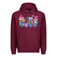 Burgundy stitch with lilo coffee cups Premium Hoodie - AdoDesignShop